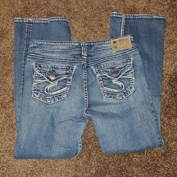 Silver Suki Flap Pocket Jeans With Embroidery - Picture 10 of 15